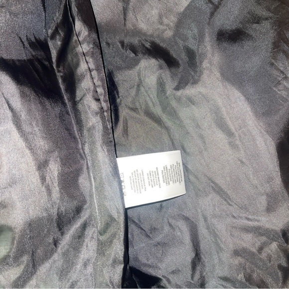 Vigoss Sz L Hooded Black Vegan Faux Leather Quilted Puffer Vest Pockets Womens - Picture 12 of 14